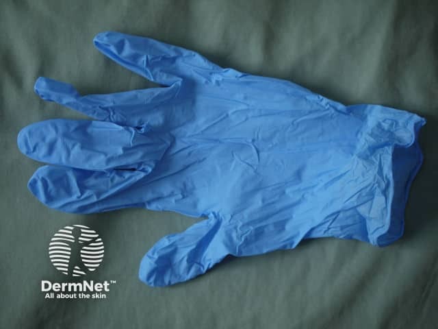 Blue nitrile glove